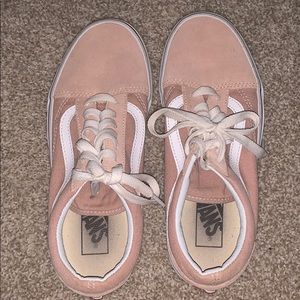 Light pink lace up vans